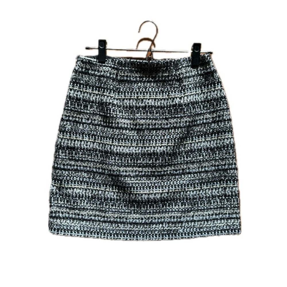 NWT Loft Gold & Silver Metallic Mini Tweed A-Line Skirt size 4
